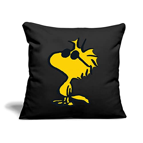 Spreadshirt Peanuts Woodstock Sonnenbrille Cool Kissen mit Füllung 45 x 45 cm, One Size, Schwarz von Spreadshirt