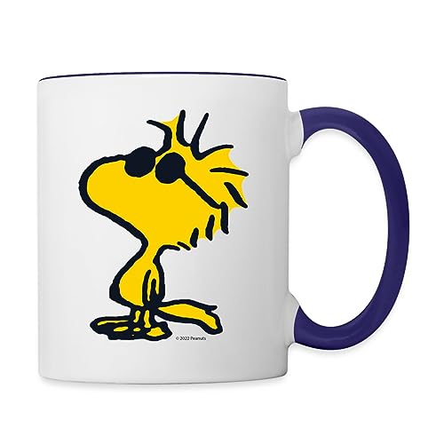 Spreadshirt Peanuts Woodstock Sonnenbrille Cool Tasse Zweifarbig, One size, Weiß/Kobaltblau von Spreadshirt