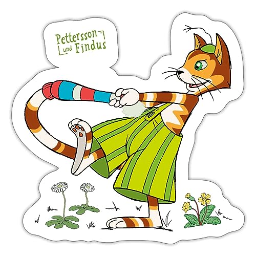 Spreadshirt Pettersson Und Findus Kater Albert Herum Sticker, 10 x 10 cm, Mattweiß von Spreadshirt