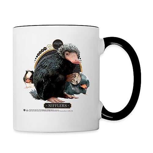 Spreadshirt Phantastische Tierwesen Nifflers Tasse Tasse Zweifarbig, One size, Weiß/Schwarz von Spreadshirt