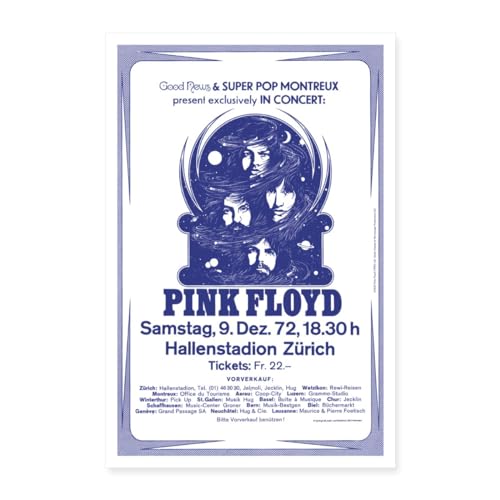 Spreadshirt Pink Floyd Konzert In Zürich Poster 60x90 cm, One size, weiß von Spreadshirt