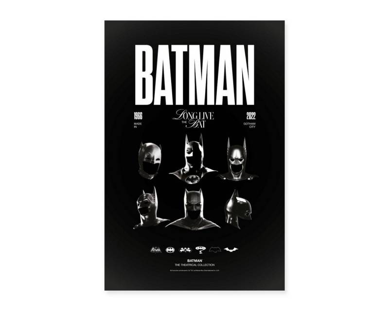 Spreadshirt Poster Batman Long Live The Bat Mit Masken Aller Ären Poster 40x60 cm von Spreadshirt