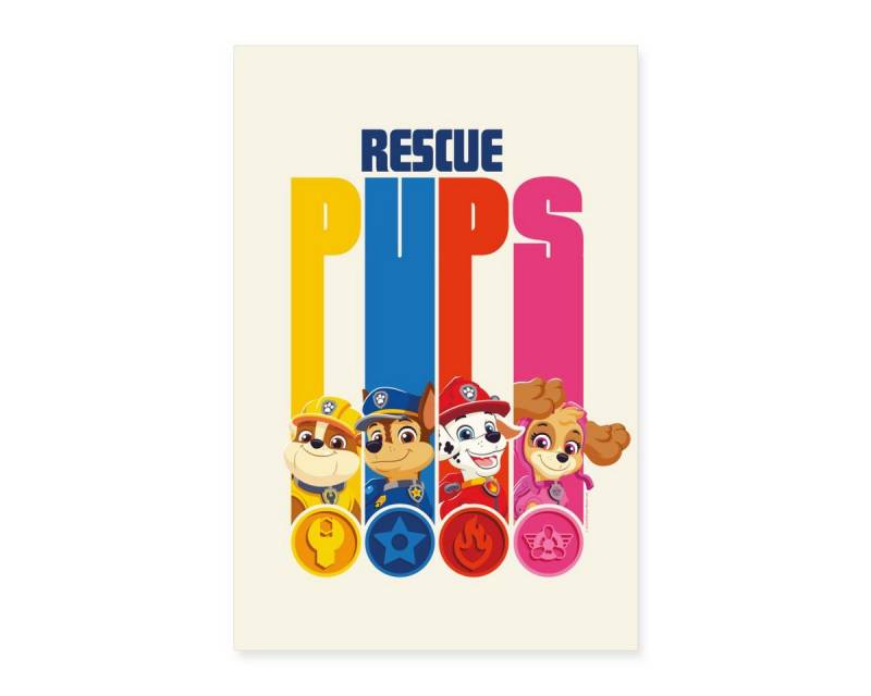 Spreadshirt Poster Paw Patrol Rescue Pups Rubble Chase Marshall Skye Poster 40x60 cm von Spreadshirt