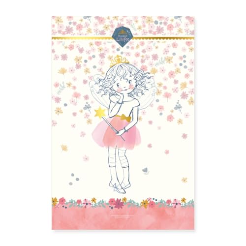 Spreadshirt Prinzessin Lillifee Design Mit Blumen Und Sternen Poster 60x90 cm, One size, Weiß von Spreadshirt