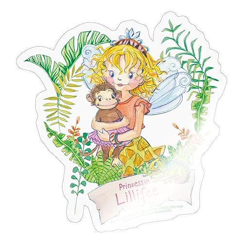 Spreadshirt Prinzessin Lillifee Lilli Mit Affe Sticker, 10 x 10 cm, Transparent glänzend von Spreadshirt