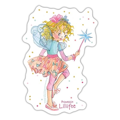 Spreadshirt Prinzessin Lillifee Pose Mit Konfetti Sticker, 10 x 10 cm, Mattweiß von Spreadshirt