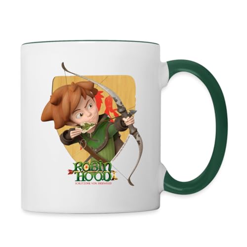 Spreadshirt Robin Hood Schießt Mit Seinem Bogen Tasse Zweifarbig, One size, Weiß/Dunkelgrün von Spreadshirt