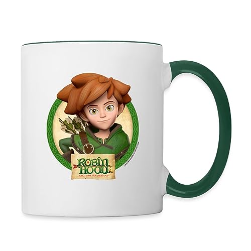 Spreadshirt Robin Hood Schlitzohr Von Sherwood Lächelnd Tasse Zweifarbig, One size, Weiß/Dunkelgrün von Spreadshirt