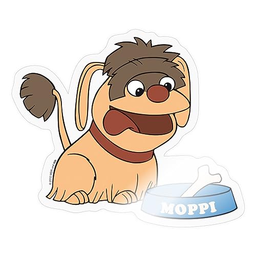 Spreadshirt Sandmännchen Hund Moppi Mit Knochen Sticker, 10 x 10 cm, Transparent glänzend von Spreadshirt