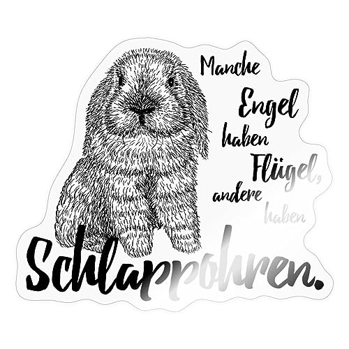 Spreadshirt Schlappohren Hase Kaninchen Widder Sticker, 10 x 10 cm, Transparent glänzend von Spreadshirt