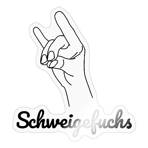 Spreadshirt Schweigefuchs Zeichen für Lehrer Erzieher Eltern Sticker, 10 x 10 cm, Transparent glänzend von Spreadshirt