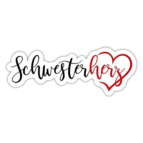 Spreadshirt Schwesterherz Mit Herz Sticker, 10 x 10 cm, Mattweiß von Spreadshirt