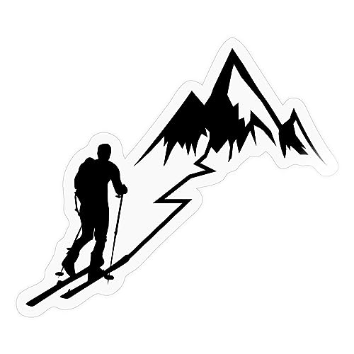 Spreadshirt Ski Toure Berg Design Sticker, 10 x 10 cm, Transparent glänzend von Spreadshirt