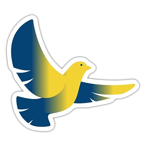 Spreadshirt Stand With Ukraine Peace Frieden Friedenstaube Taube Sticker, 10 x 10 cm, Mattweiß von Spreadshirt