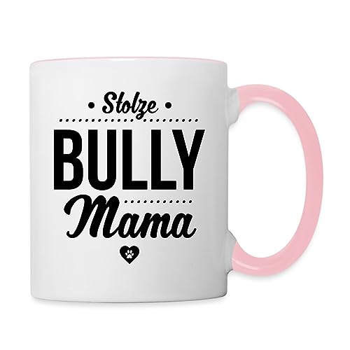 Spreadshirt Stolze Bully Mama Bulldogge Tasse Zweifarbig, One size, Weiß/Pink von Spreadshirt