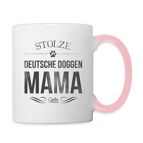 Spreadshirt Stolze Deutsche Doggen Mama Hund Tasse Zweifarbig, One size, Weiß/Pink von Spreadshirt