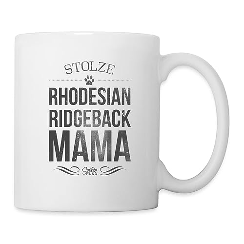 Spreadshirt Stolze Rhodesian Ridgeback Mama Frauchen Tasse, One size, weiß von Spreadshirt