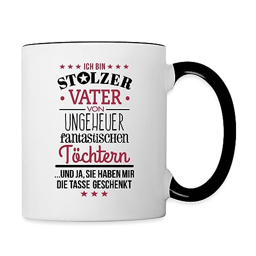 Spreadshirt Stolzer Vater Von Töchtern Tasse Zweifarbig, One size, Weiß/Schwarz von Spreadshirt