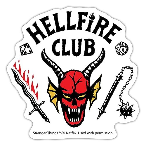 Spreadshirt Stranger Things Hellfire Club Logo Schwarz Sticker, 10 x 10 cm, Mattweiß von Spreadshirt