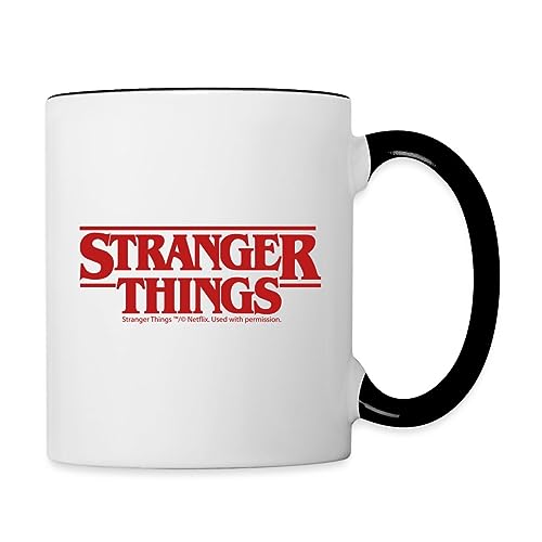 Spreadshirt Stranger Things Rotes Logo Classic Tasse Zweifarbig, One size, Weiß/Schwarz von Spreadshirt