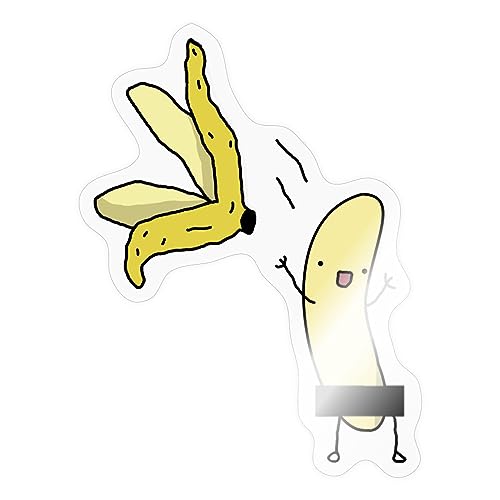 Spreadshirt Striptease Banane Zensurbalken Witzig Sticker, 10 x 10 cm, Transparent glänzend von Spreadshirt