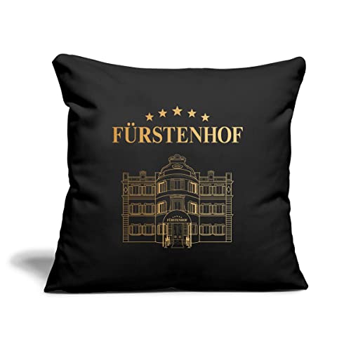 Spreadshirt Sturm Der Liebe Hotel Fürstenhof Logo Kissenbezug 45 x 45 cm, One Size, Schwarz von Spreadshirt