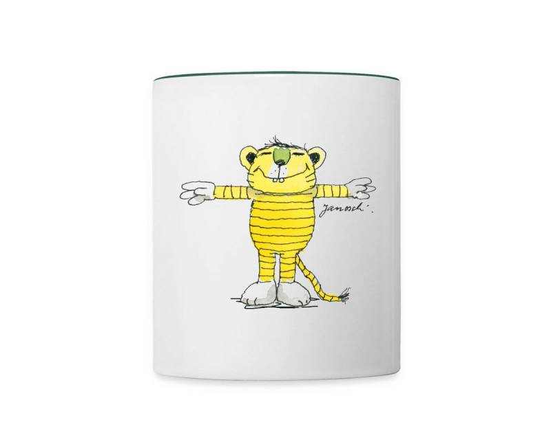 Spreadshirt Tasse Janosch Tiger Pose Tasse Zweifarbig, Keramik von Spreadshirt