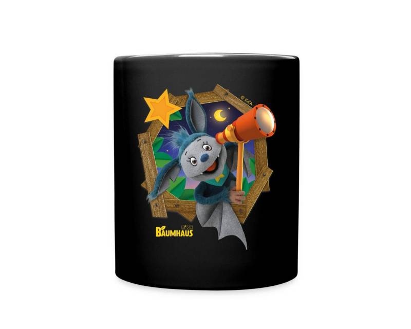 Spreadshirt Tasse KiKA-Baumhaus Mit Fidi Guckt Aus Dem Fenster Tasse Einfarbig, Keramik von Spreadshirt