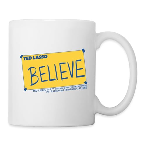Spreadshirt Ted Lasso Believe Schild Tasse, One size, weiß von Spreadshirt