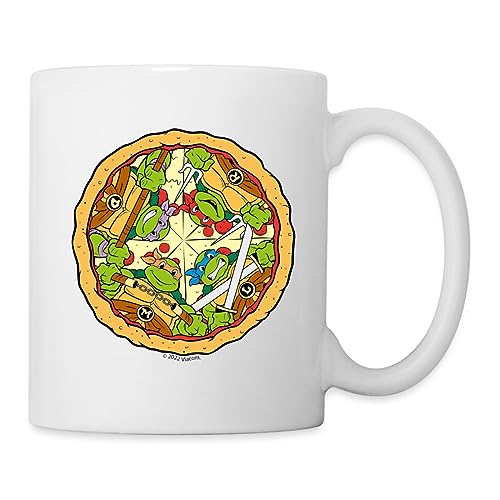 Spreadshirt Teenage Mutant Ninja Turtles Pizza Tasse, One size, weiß von Spreadshirt