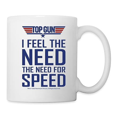 Spreadshirt Top Gun I Feel The Need For Speed Cooler Spruch Tasse, One size, weiß von Spreadshirt
