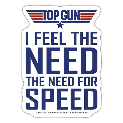 Spreadshirt Top Gun I Feel The Need For Speed Cooler Spruch Sticker, 10 x 10 cm, Mattweiß von Spreadshirt