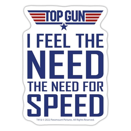 Spreadshirt Top Gun I Feel The Need For Speed Cooler Spruch Sticker, max. 10 x 10 cm, 10 x 10 cm, Mattweiß von Spreadshirt