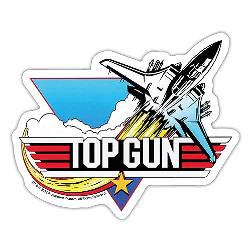 Spreadshirt Top Gun Kampfjet Logo Sticker, 10 x 10 cm, Mattweiß von Spreadshirt