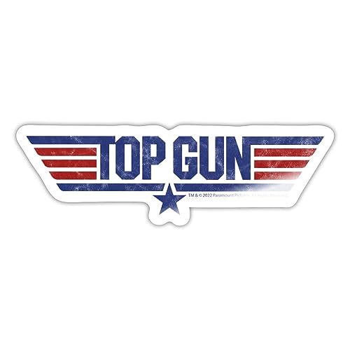 Spreadshirt Top Gun Logo Sticker, 10 x 10 cm, Weiß glänzend von Spreadshirt