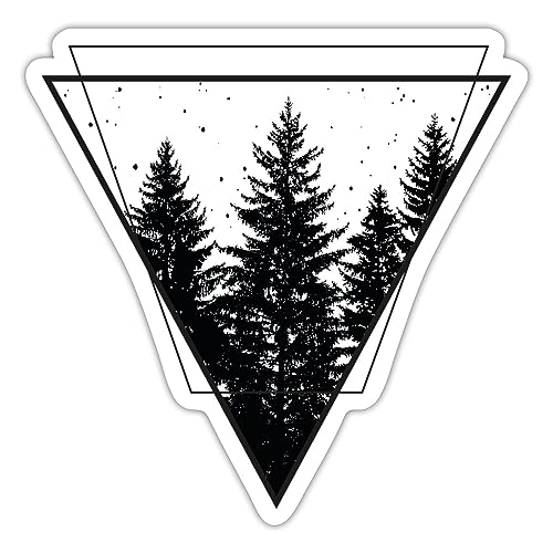 Spreadshirt Wald Dreieck Forst Sticker, 10 x 10 cm, Mattweiß von Spreadshirt