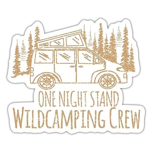 Spreadshirt Wildcamping Crew - Für Spontancamper Sticker, 10 x 10 cm, Mattweiß von Spreadshirt