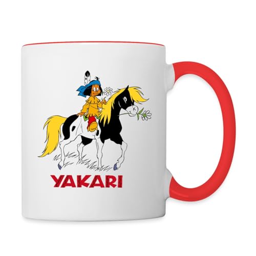 Spreadshirt Yakari Indianer Reitet Auf Kleiner Donner Tasse Zweifarbig, One size, Weiß/Rot Spreadshirt Yakari Indianer Reitet Auf Kleiner Donner Tasse Zweifarbig, One size, Weiß/Rot von Spreadshirt