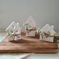 Raysin 3Er Set Liebes Haus, Lichthaus, Herzen Dekohäuser, Moderne Deko Für Skandi Stil, Herzhaus, Häuschen Dekoration, Weiß von Spreefeder