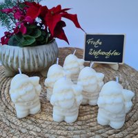 Weihnachtsmann Kerzen Set Aus Rapswachs, Christmas, Handgemacht, Xmas Candle, Vegan & Rußarm, Figurenkerze von Spreefeder