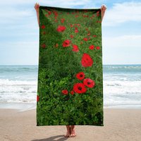 Großes Handtuch 76cmx152cm - Mohnblumen Spreewaldliebe von Spreewaldliebe