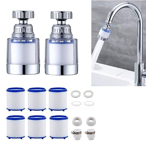 2 Stück wasserfilter wasserhahn,wasserhahn filter für trinkwasser,mit 6 Stück PP-Baumwolle Filterelement Und Universaladapter für Spüle, Küche, Badezimmer von Sprießen