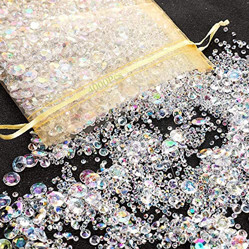 4000 Stück Acryl Diamanten 3mm 6mm und 10mm Diamantkristalle Streudeko Transparent Kristall Dekosteine für Vase Füller Hochzeit Hochzeit Geburtstag Tischdeko von Sprießen