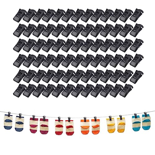 75 Stück sockenklammern,sockenklammern für Waschmaschine und trockner,Wäscheklammer Sockenclips,Tragbare Starke Socke Clips,Für Socken, Wäscheleine, Taschen(Schwarz) von Sprießen