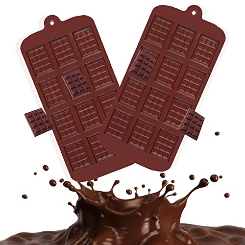 Sprießen 2PCS Silikon Schokoladenform, 12 Kavität Silikonform, BPA-freie Backform zur Herstellung von Schokolade, Kuchen, Gelee, Kuppelmousse, Keksen von Sprießen