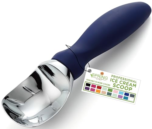 Spring Chef Eisportionierer mit weichem Griff, professionelle, robuste Schaufel, Premium-Küchenwerkzeug für Keksteig, Gelato, Sorbet, Saphir von Spring Chef