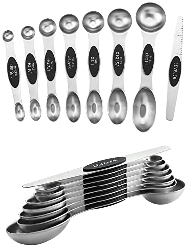 Spring Chef Magnetisches Messlöffel-Set, doppelseitig, Edelstahl, passt in Gewürzgläser, schwarz, 8 Stück, 2 Stück Spring Chef Magnetisches Messlöffel-Set, doppelseitig, Edelstahl, passt in Gewürzgläser, schwarz, 8 Stück, 2 Stück von Spring Chef