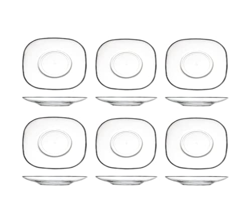 Spring & Autumn 6-teiliges Untertassen-Set aus hochwertigem Glas, Unterteller Tassenaufnahme ca. 7 cm Untersetzer, von Spring & Autumn