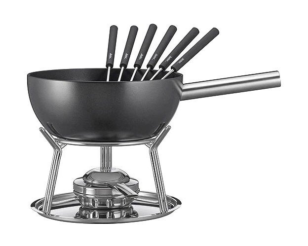 Fonduegarnitur 23 cm Aluminium Induktion schwarz von Spring