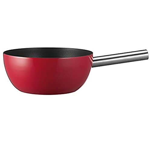 Spring Fondue Topf | Caquelon aus Aluminium-Guss | rot emailliert | Edelstahl Griff | antihaftbeschichtet | Fonduetopf induktionsgeeignet | für alle Fondue Arten von Spring